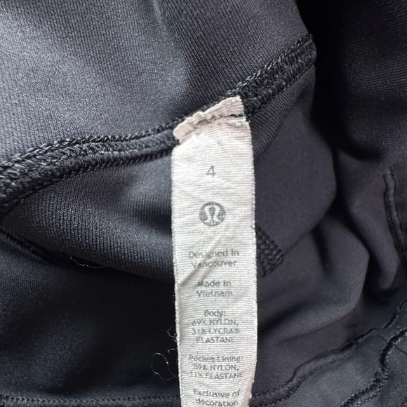 Lululemon Leggings Womens 4 Black Ankle High Rise Pockets Running Yoga Gym - Picture 4 of 10
